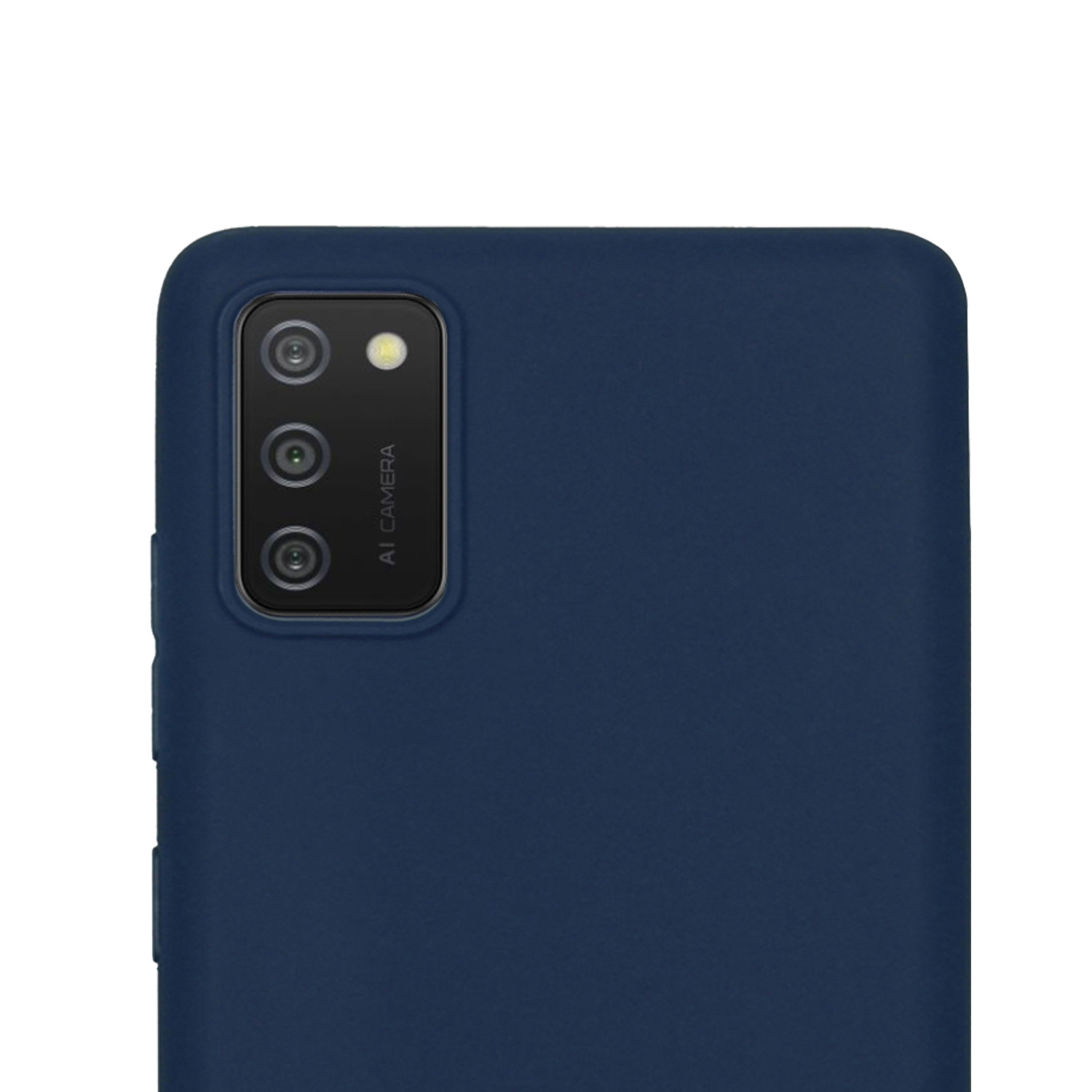 NoXx Hoes Geschikt voor Samsung A02s Hoesje Cover Siliconen Back Case Hoes Met Screenprotector - Donkerblauw