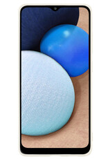 NoXx Hoes Geschikt voor Samsung A02s Hoesje Cover Siliconen Back Case Hoes Met Screenprotector - Wit