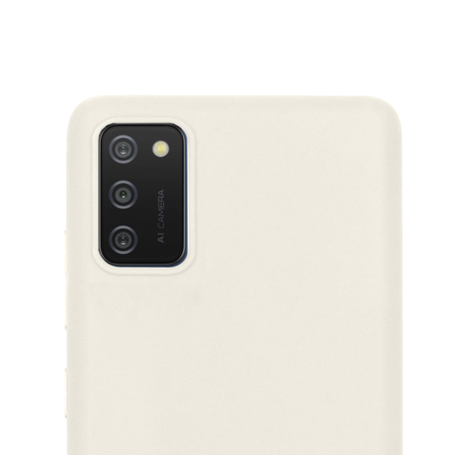 NoXx Hoes Geschikt voor Samsung A02s Hoesje Cover Siliconen Back Case Hoes Met Screenprotector - Wit