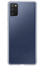 NoXx Hoes Geschikt voor Samsung A02s Hoesje Cover Siliconen Back Case Hoes Met 2x Screenprotector - Transparant