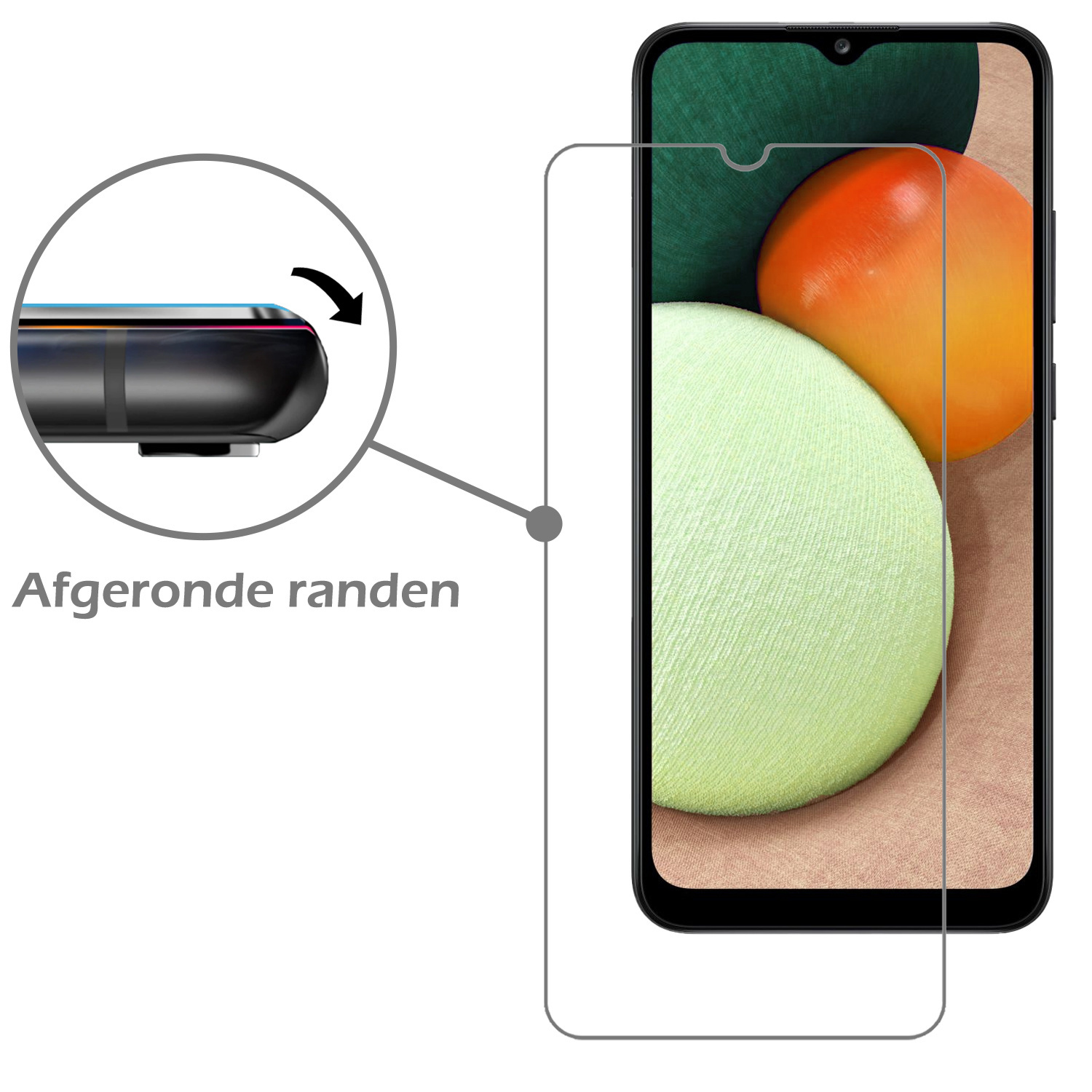 Nomfy Hoesje Geschikt voor Samsung A02s Hoesje Siliconen Cover Case Met Screenprotector - Hoes Geschikt voor Samsung Galaxy A02s Hoes Back Case - Geel