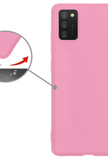 Nomfy Hoesje Geschikt voor Samsung A02s Hoesje Siliconen Cover Case Met Screenprotector - Hoes Geschikt voor Samsung Galaxy A02s Hoes Back Case - Rood