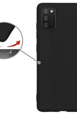 Nomfy Hoesje Geschikt voor Samsung A02s Hoesje Siliconen Cover Case Met Screenprotector - Hoes Geschikt voor Samsung Galaxy A02s Hoes Back Case - Zwart