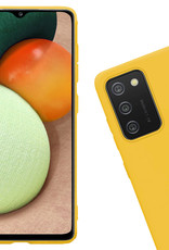 Nomfy Hoesje Geschikt voor Samsung A02s Hoesje Siliconen Cover Case Met 2x Screenprotector - Hoes Geschikt voor Samsung Galaxy A02s Hoes Back Case - Geel