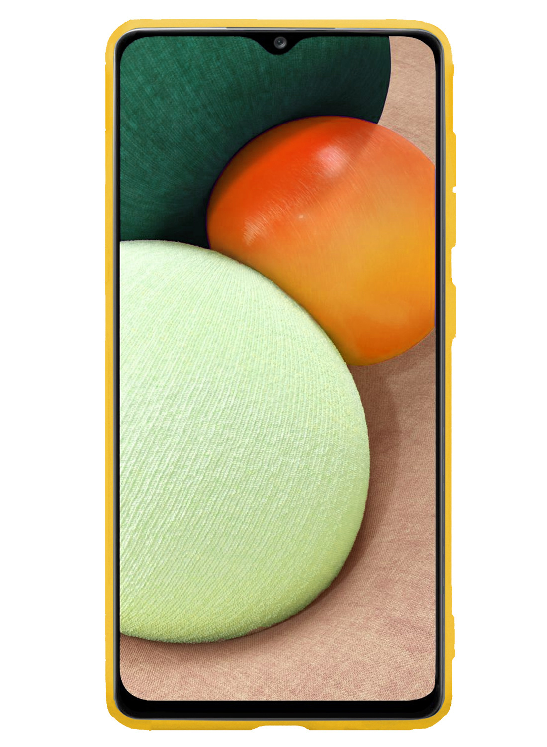 Nomfy Hoesje Geschikt voor Samsung A02s Hoesje Siliconen Cover Case Met 2x Screenprotector - Hoes Geschikt voor Samsung Galaxy A02s Hoes Back Case - Geel
