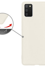 Nomfy Hoesje Geschikt voor Samsung A02s Hoesje Siliconen Cover Case Met 2x Screenprotector - Hoes Geschikt voor Samsung Galaxy A02s Hoes Back Case - Wit