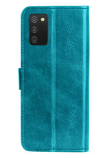 NoXx Hoes Geschikt voor Samsung A02s Hoesje Book Case Hoes Flip Cover Wallet Bookcase Met Screenprotector - Turquoise
