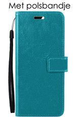 NoXx Samsung Galaxy A02s Hoesje Book Case Hoes Flip Cover Bookcase Turquoise Met 2x Screenprotector