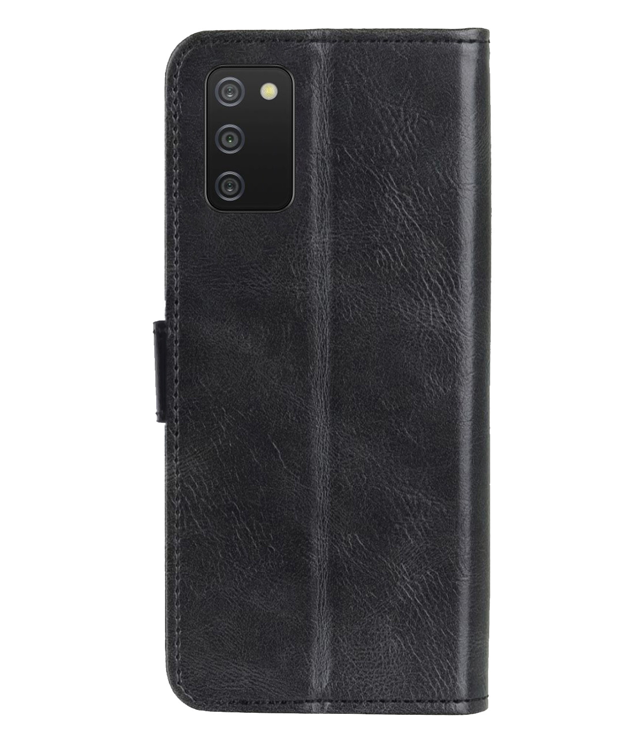 NoXx Samsung Galaxy A02s Hoesje Book Case Hoes Flip Cover Bookcase Zwart Met 2x Screenprotector