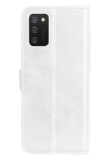 Nomfy Hoesje Geschikt voor Samsung A02s Hoes Bookcase Flipcase Book Cover Met Screenprotector - Hoes Geschikt voor Samsung Galaxy A02s Hoesje Book Case - Wit
