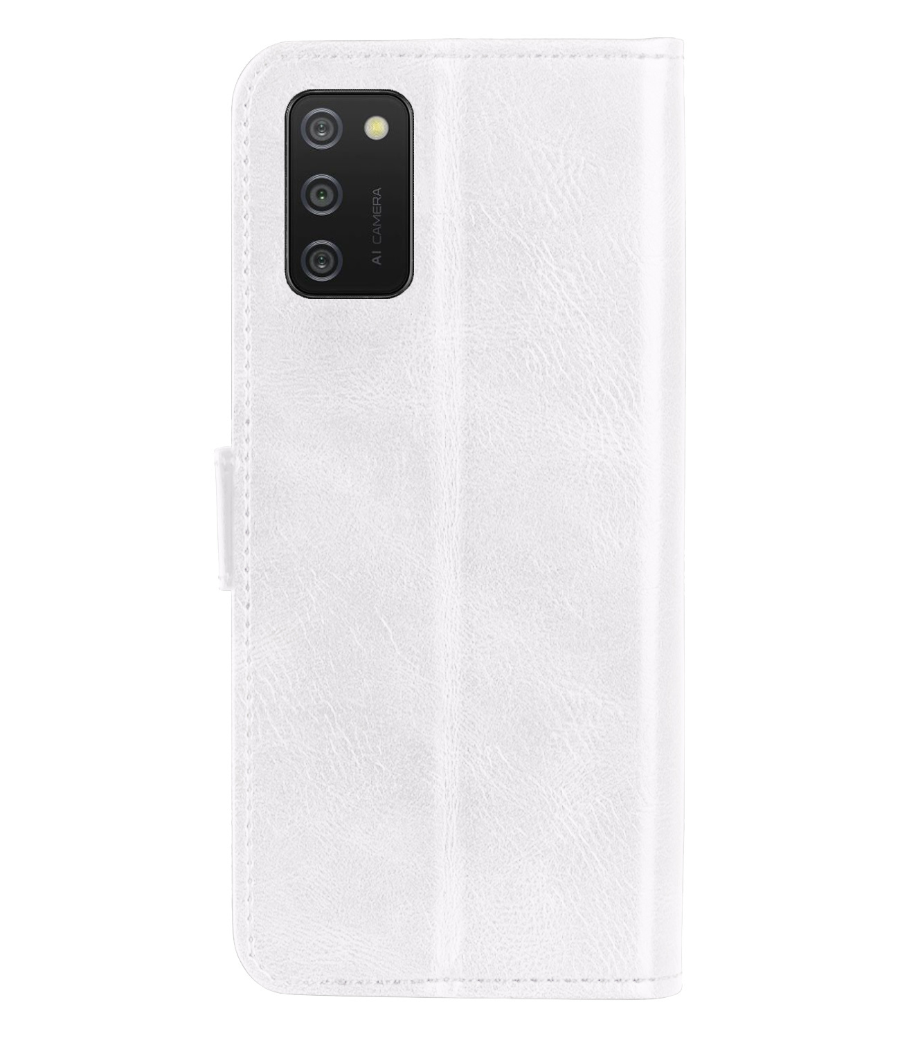 Nomfy Hoesje Geschikt voor Samsung A02s Hoes Bookcase Flipcase Book Cover Met Screenprotector - Hoes Geschikt voor Samsung Galaxy A02s Hoesje Book Case - Wit