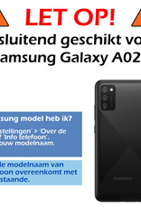 Nomfy Hoesje Geschikt voor Samsung A02s Hoes Bookcase Flipcase Book Cover Met Screenprotector - Hoes Geschikt voor Samsung Galaxy A02s Hoesje Book Case - Zwart
