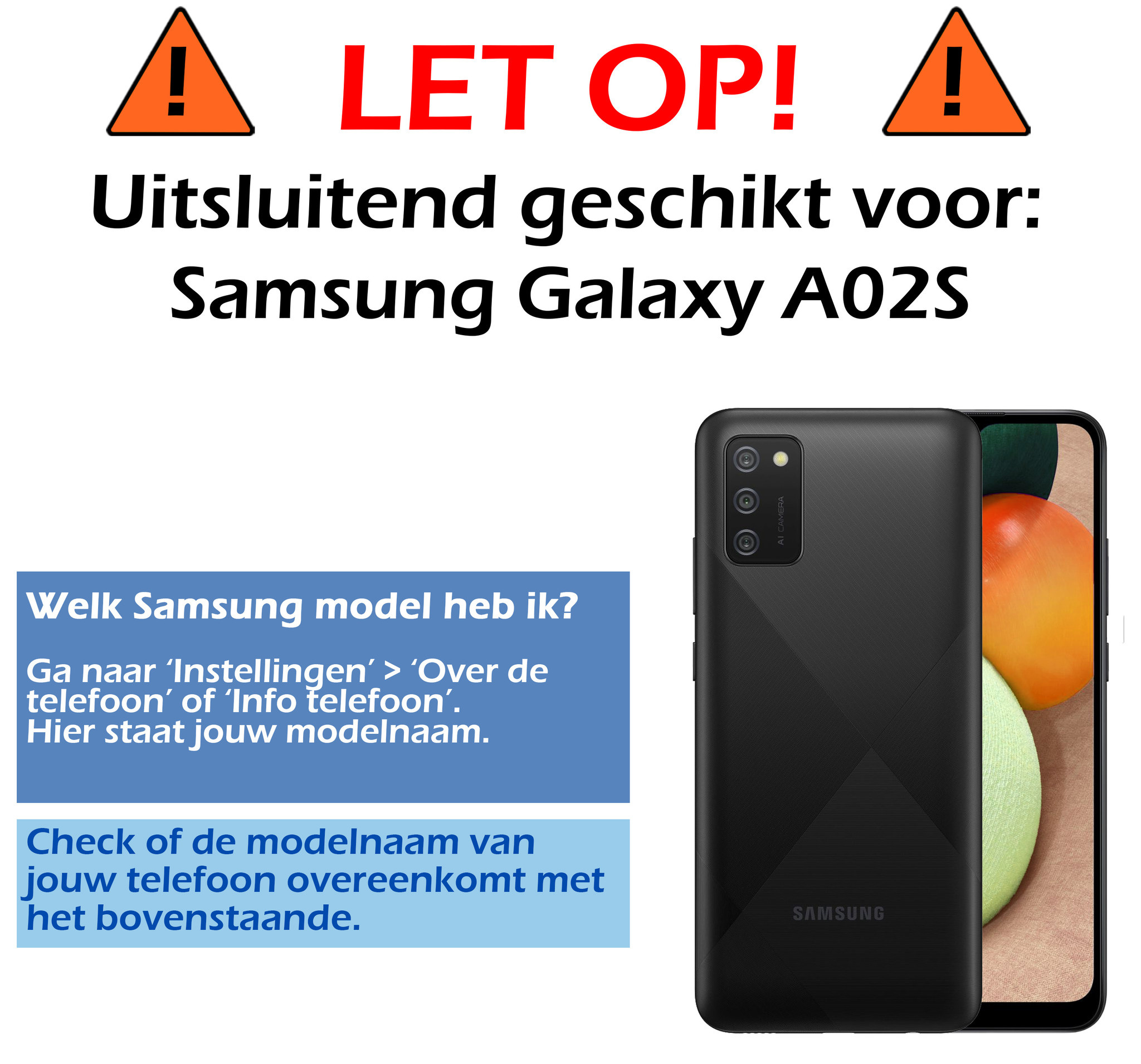 Nomfy Hoesje Geschikt voor Samsung A02s Hoes Bookcase Flipcase Book Cover Met Screenprotector - Hoes Geschikt voor Samsung Galaxy A02s Hoesje Book Case - Zwart