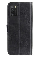 Nomfy Hoesje Geschikt voor Samsung A02s Hoes Bookcase Flipcase Book Cover Met Screenprotector - Hoes Geschikt voor Samsung Galaxy A02s Hoesje Book Case - Zwart