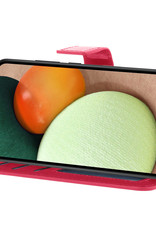 Nomfy Hoesje Geschikt voor Samsung A02s Hoes Bookcase Flipcase Book Cover Met 2x Screenprotector - Hoes Geschikt voor Samsung Galaxy A02s Hoesje Book Case - Donkerroze