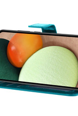 Nomfy Hoesje Geschikt voor Samsung A02s Hoes Bookcase Flipcase Book Cover Met 2x Screenprotector - Hoes Geschikt voor Samsung Galaxy A02s Hoesje Book Case - Turquoise
