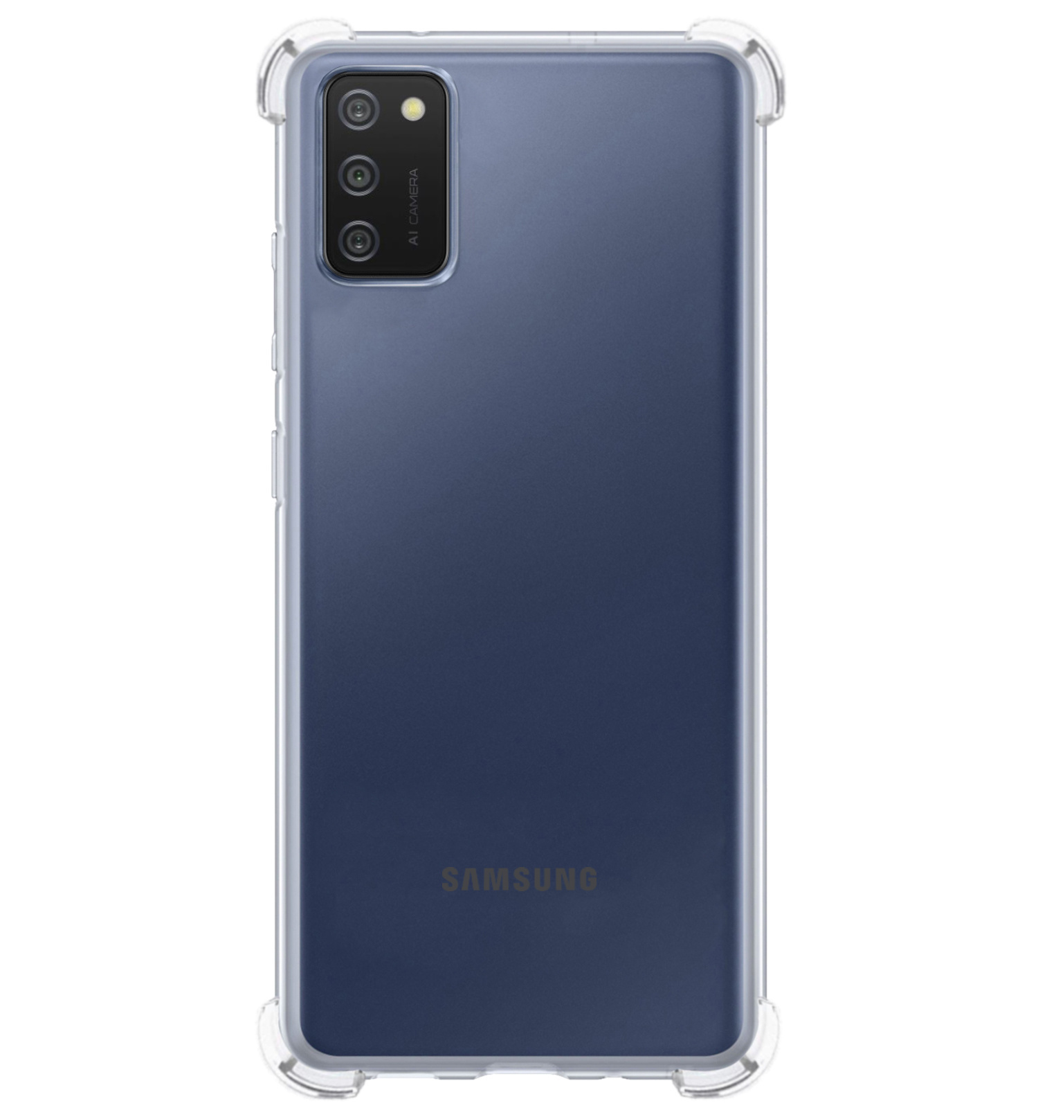 BASEY. Hoes Geschikt voor Samsung A03s Hoesje Shock Proof Case Hoes Siliconen Met Screenprotector - Hoesje Geschikt voor Samsung Galaxy A03s Hoes Cover Shockproof - Transparant