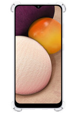 BASEY. Hoes Geschikt voor Samsung A03s Hoesje Shock Proof Case Hoes Siliconen Met Screenprotector - Hoesje Geschikt voor Samsung Galaxy A03s Hoes Cover Shockproof - Transparant
