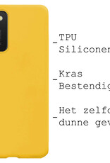 BASEY. Hoes Geschikt voor Samsung A03s Hoesje Siliconen Back Cover Case Met Screenprotector - Hoesje Geschikt voor Samsung Galaxy A03s Hoes Cover Hoesje - Geel