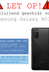 BASEY. Hoes Geschikt voor Samsung A03s Hoesje Siliconen Back Cover Case Met Screenprotector - Hoesje Geschikt voor Samsung Galaxy A03s Hoes Cover Hoesje - Lila