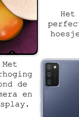 BASEY. Hoes Geschikt voor Samsung A03s Hoesje Siliconen Back Cover Case Met Screenprotector - Hoesje Geschikt voor Samsung Galaxy A03s Hoes Cover Hoesje - Transparant