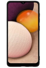 BASEY. Samsung Galaxy A03s Hoesje Siliconen Met Screenprotector - Samsung Galaxy A03s Case Hoes Met Screenprotector - Zwart