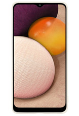 BASEY. Hoes Geschikt voor Samsung A03s Hoesje Siliconen Back Cover Case Met 2x Screenprotector - Hoesje Geschikt voor Samsung Galaxy A03s Hoes Cover Hoesje - Wit
