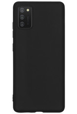 BASEY. Samsung Galaxy A03s Hoesje Siliconen Met 2x Screenprotector - Samsung Galaxy A03s Case Hoes Met 2x Screenprotector - Zwart
