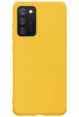 NoXx Hoes Geschikt voor Samsung A03s Hoesje Cover Siliconen Back Case Hoes Met Screenprotector - Geel
