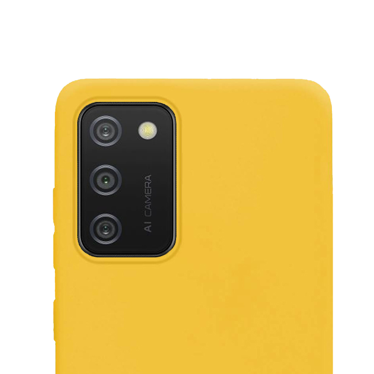 NoXx Hoes Geschikt voor Samsung A03s Hoesje Cover Siliconen Back Case Hoes Met Screenprotector - Geel