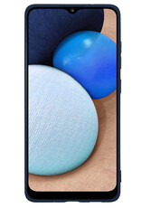 NoXx Hoes Geschikt voor Samsung A03s Hoesje Cover Siliconen Back Case Hoes Met 2x Screenprotector - Donkerblauw