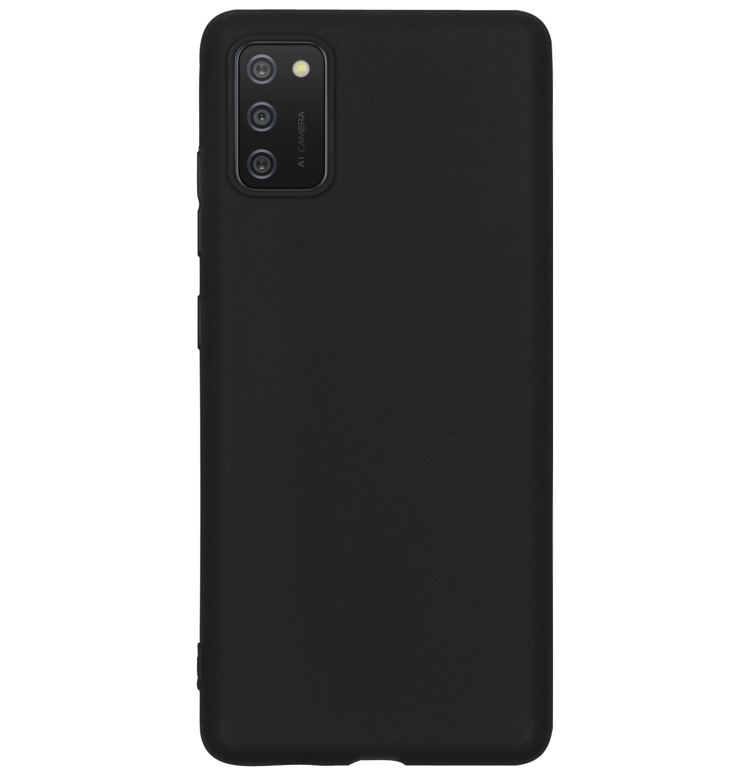 NoXx Hoes Geschikt voor Samsung A03s Hoesje Cover Siliconen Back Case Hoes Met 2x Screenprotector - Zwart