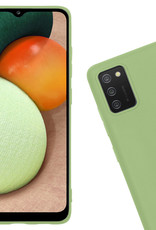 Nomfy Hoesje Geschikt voor Samsung A03s Hoesje Siliconen Cover Case Met 2x Screenprotector - Hoes Geschikt voor Samsung Galaxy A03s Hoes Back Case - Groen