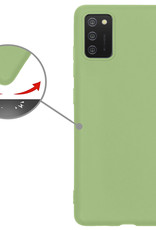 Nomfy Hoesje Geschikt voor Samsung A03s Hoesje Siliconen Cover Case Met 2x Screenprotector - Hoes Geschikt voor Samsung Galaxy A03s Hoes Back Case - Groen