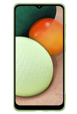 Nomfy Hoesje Geschikt voor Samsung A03s Hoesje Siliconen Cover Case Met 2x Screenprotector - Hoes Geschikt voor Samsung Galaxy A03s Hoes Back Case - Groen