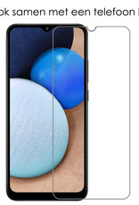NoXx Samsung Galaxy A03s Hoesje Book Case Hoes Flip Cover Bookcase Donkerroze Met Screenprotector