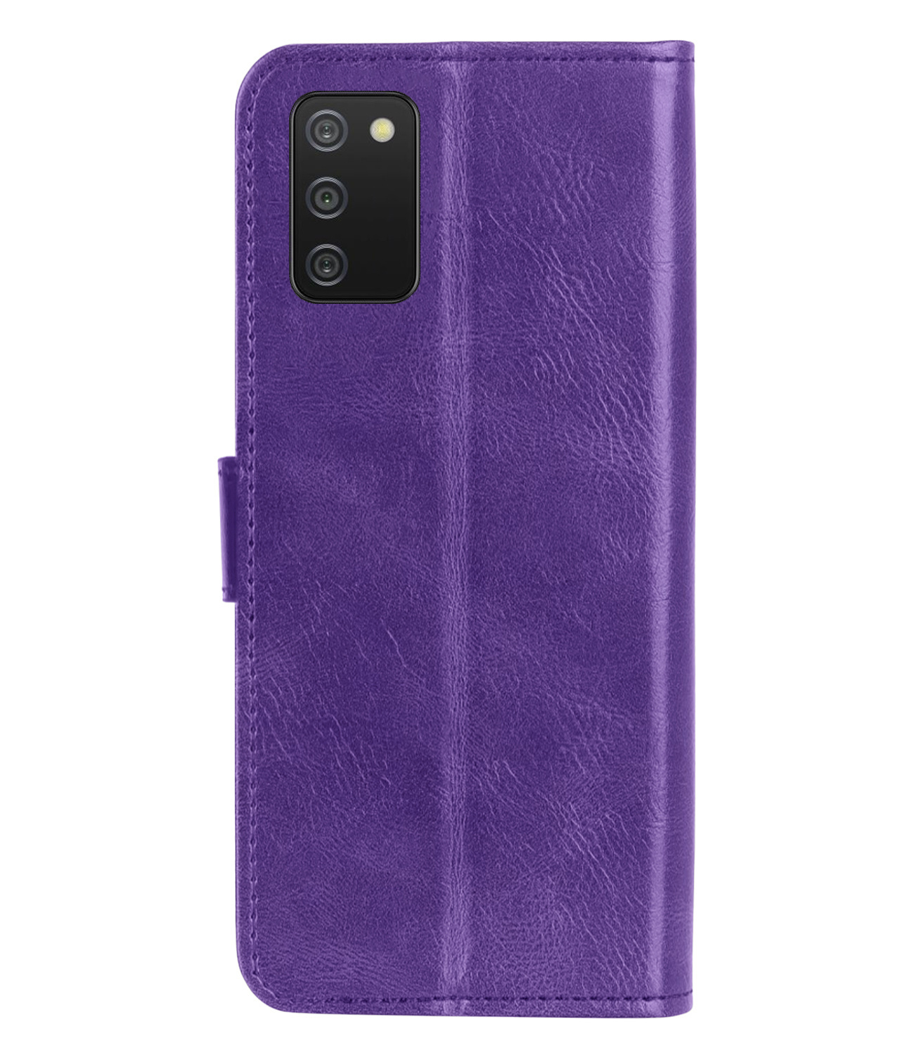 NoXx Hoes Geschikt voor Samsung A03s Hoesje Book Case Hoes Flip Cover Wallet Bookcase Met Screenprotector - Paars
