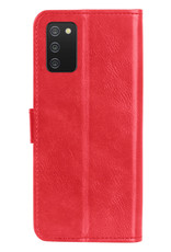 NoXx Hoes Geschikt voor Samsung A03s Hoesje Book Case Hoes Flip Cover Wallet Bookcase Met 2x Screenprotector - Rood