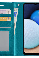 NoXx Hoes Geschikt voor Samsung A03s Hoesje Book Case Hoes Flip Cover Wallet Bookcase Met 2x Screenprotector - Turquoise