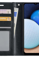 NoXx Hoes Geschikt voor Samsung A03s Hoesje Book Case Hoes Flip Cover Wallet Bookcase Met 2x Screenprotector - Zwart
