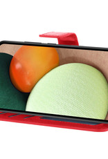 Nomfy Hoesje Geschikt voor Samsung A03s Hoes Bookcase Flipcase Book Cover Met Screenprotector - Hoes Geschikt voor Samsung Galaxy A03s Hoesje Book Case - Rood