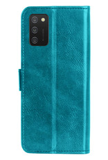 Nomfy Hoesje Geschikt voor Samsung A03s Hoes Bookcase Flipcase Book Cover Met Screenprotector - Hoes Geschikt voor Samsung Galaxy A03s Hoesje Book Case - Turquoise