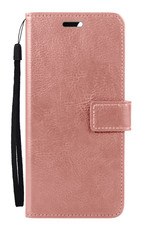 Nomfy Hoesje Geschikt voor Samsung A03s Hoes Bookcase Flipcase Book Cover Met 2x Screenprotector - Hoes Geschikt voor Samsung Galaxy A03s Hoesje Book Case - Rosé goud