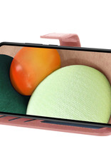 Nomfy Hoesje Geschikt voor Samsung A03s Hoes Bookcase Flipcase Book Cover Met 2x Screenprotector - Hoes Geschikt voor Samsung Galaxy A03s Hoesje Book Case - Rosé goud