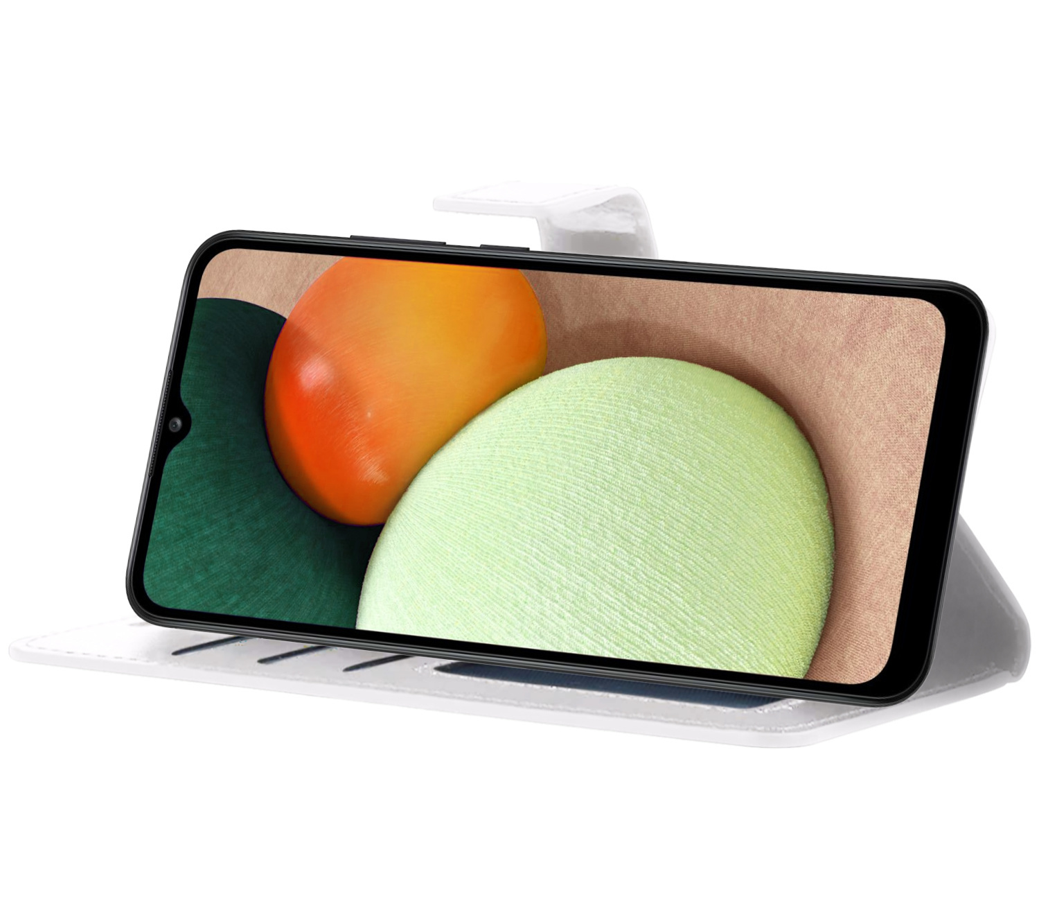 Nomfy Hoesje Geschikt voor Samsung A03s Hoes Bookcase Flipcase Book Cover Met 2x Screenprotector - Hoes Geschikt voor Samsung Galaxy A03s Hoesje Book Case - Wit