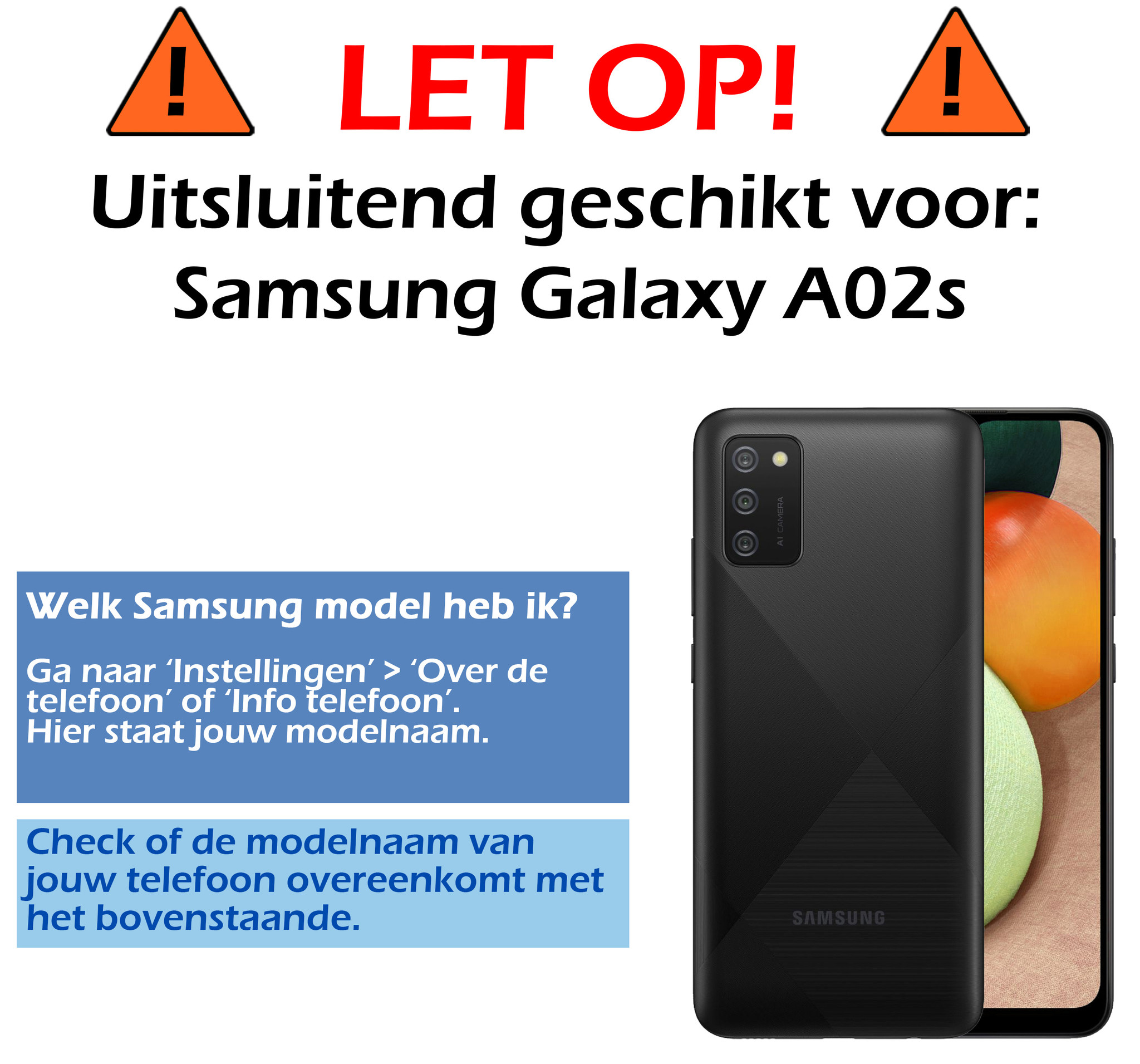 Nomfy Samsung Galaxy A02s Screenprotector Bescherm Glas - Samsung Galaxy A02s Screen Protector Tempered Glass - 3x