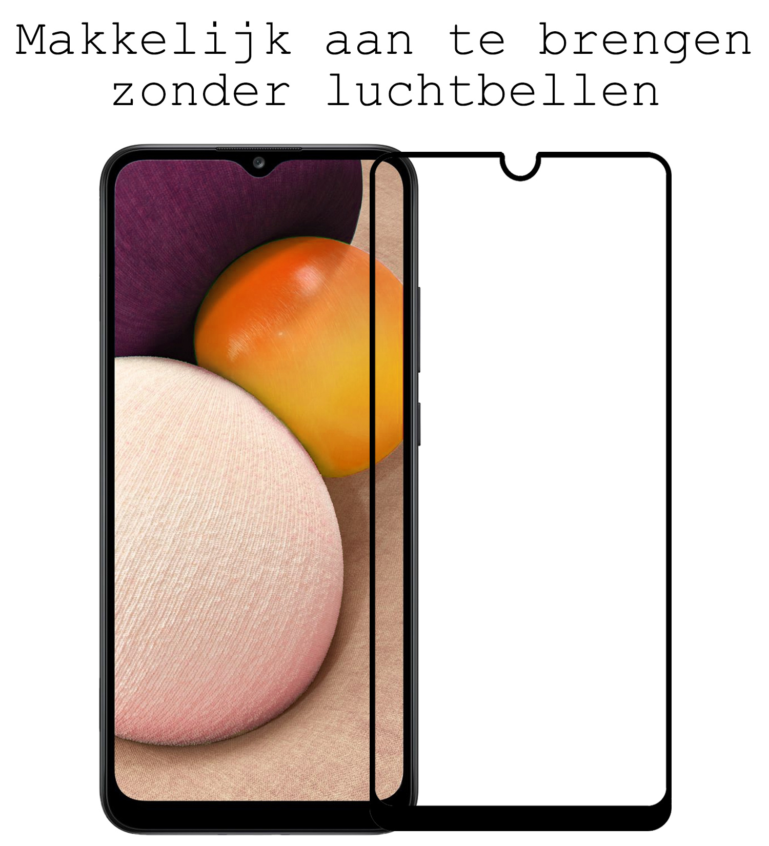 BASEY. Screenprotector Geschikt voor Samsung A02s Screenprotector Beschermglas Full Cover - Screenprotector Geschikt voor Samsung Galaxy A02s Screen Protector Full Cover