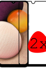BASEY. Screenprotector Geschikt voor Samsung A02s Screenprotector Beschermglas Full Cover - Screenprotector Geschikt voor Samsung Galaxy A02s Screen Protector Full Cover - 2 Stuks