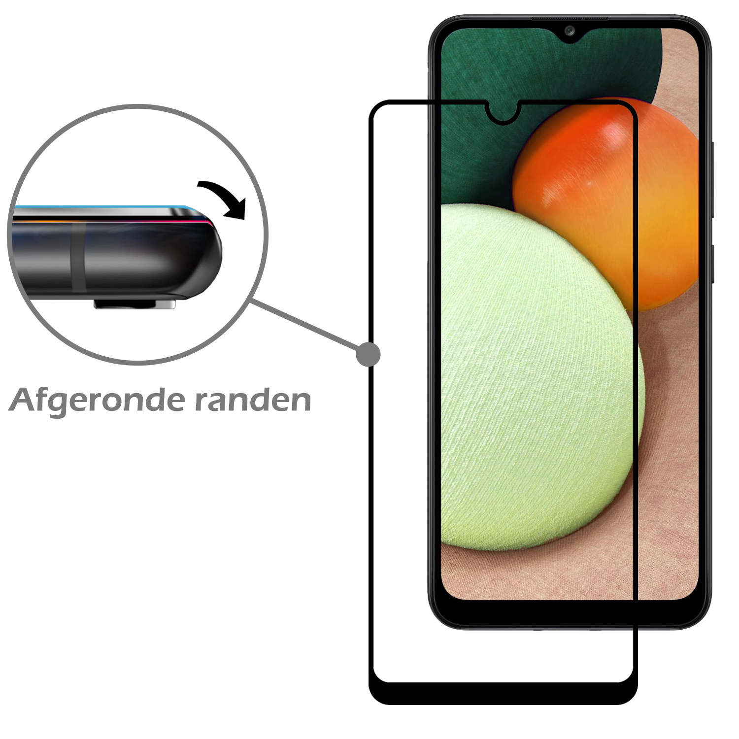 Nomfy Screenprotector Geschikt voor Samsung A02s Screenprotector Bescherm Glas - Screenprotector Geschikt voor Samsung Galaxy A02s Screen Protector Tempered Glass Full Screen Full Cover