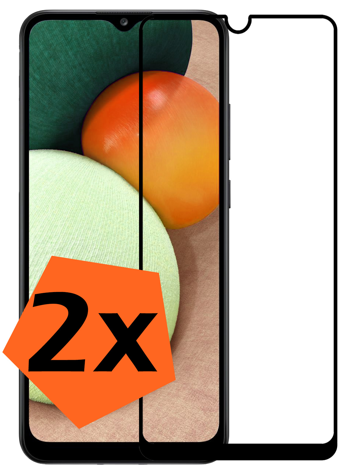Nomfy Screenprotector Geschikt voor Samsung A02s Screenprotector Bescherm Glas - Screenprotector Geschikt voor Samsung Galaxy A02s Screen Protector Tempered Glass Full Screen Full Cover - 2 PACK